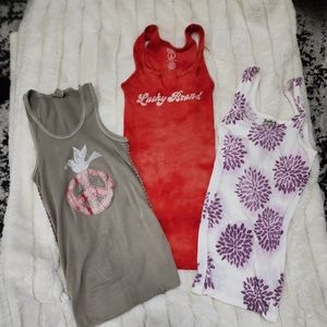 3 Lucky Brand Tanks, sold as a bunch only